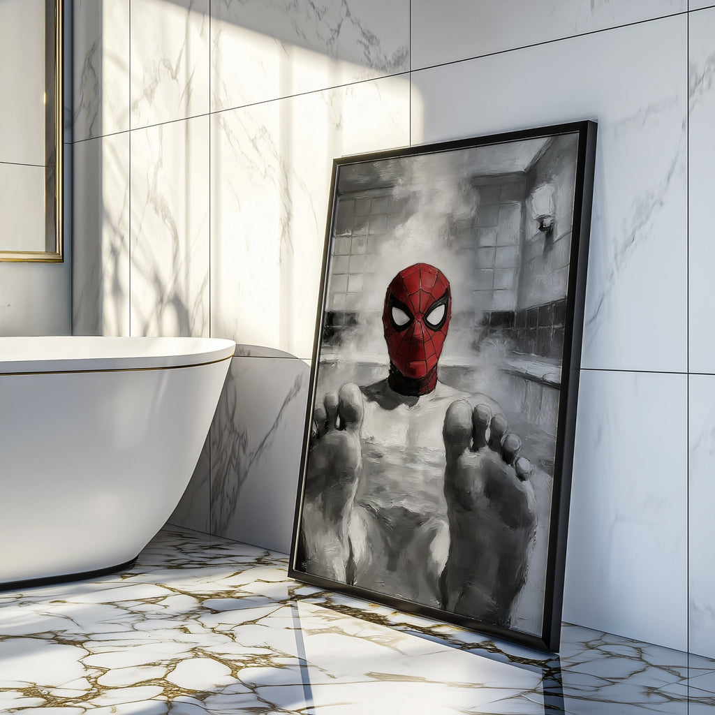 Spider-Man Sauna Scene B&W
