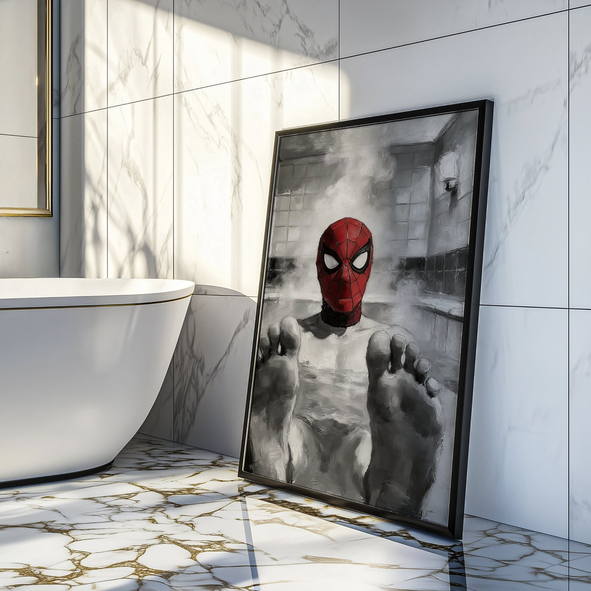 Spider-Man Sauna Scene B&W