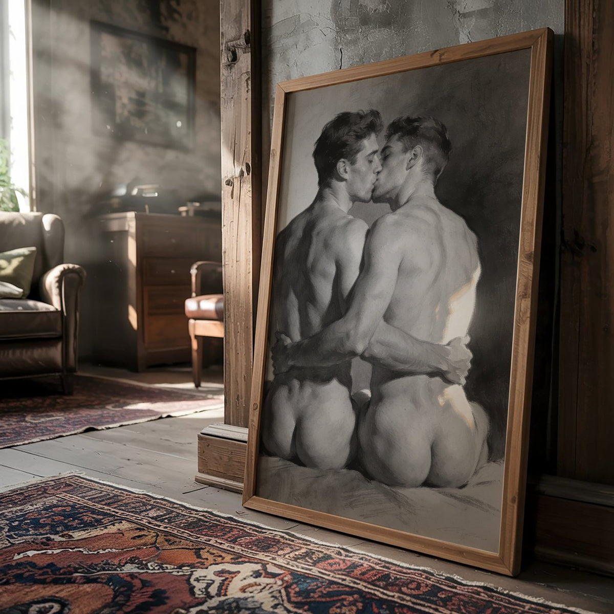 The Kiss — Queer Couple Art Print