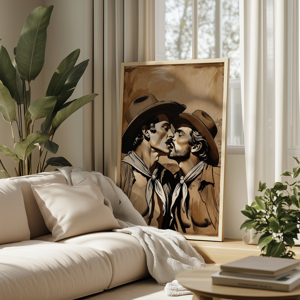 Cowboy Kiss — Queer Western Art Print