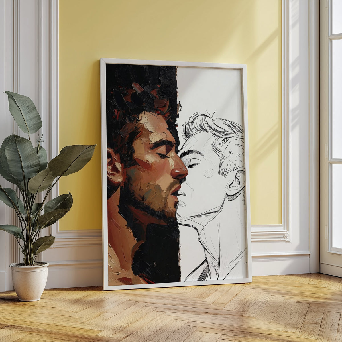 The Kiss, Queer Art Print wall art print from JMH Prints