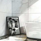 The Bathroom Kiss — Queer Couple Art Print