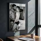 The Bathroom Kiss — Queer Couple Art Print