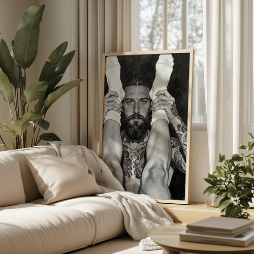 Bearded Man, 18+ Gay Men's Art Print wall art print from JMH Prints