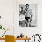 Man Smoking in the Bathroom — Queer Art Print