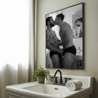 The Bathroom Kiss — Queer Couple Art Print