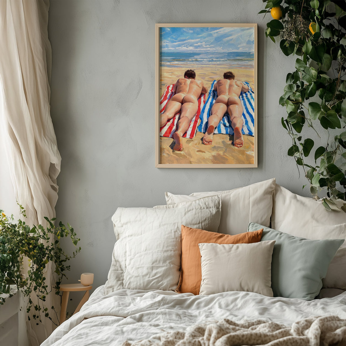 Men on the Beach — Queer Men's Art Print