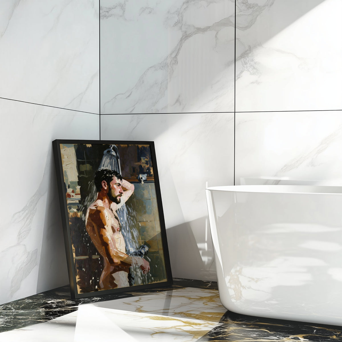 Man in the Shower — Queer Men's Art Print