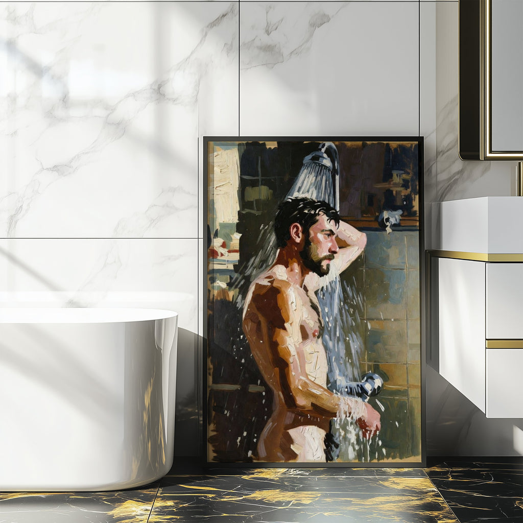Man in the Shower — Queer Men's Art Print