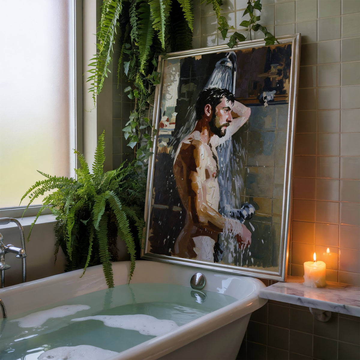 Man in the Shower — Queer Men's Art Print