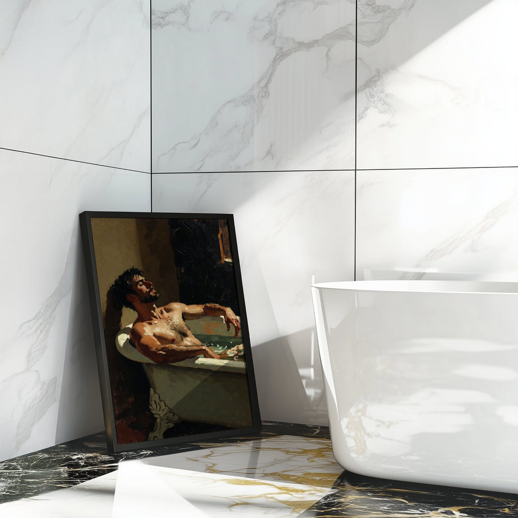 Man in the Bath — 18+ Men's Art Print