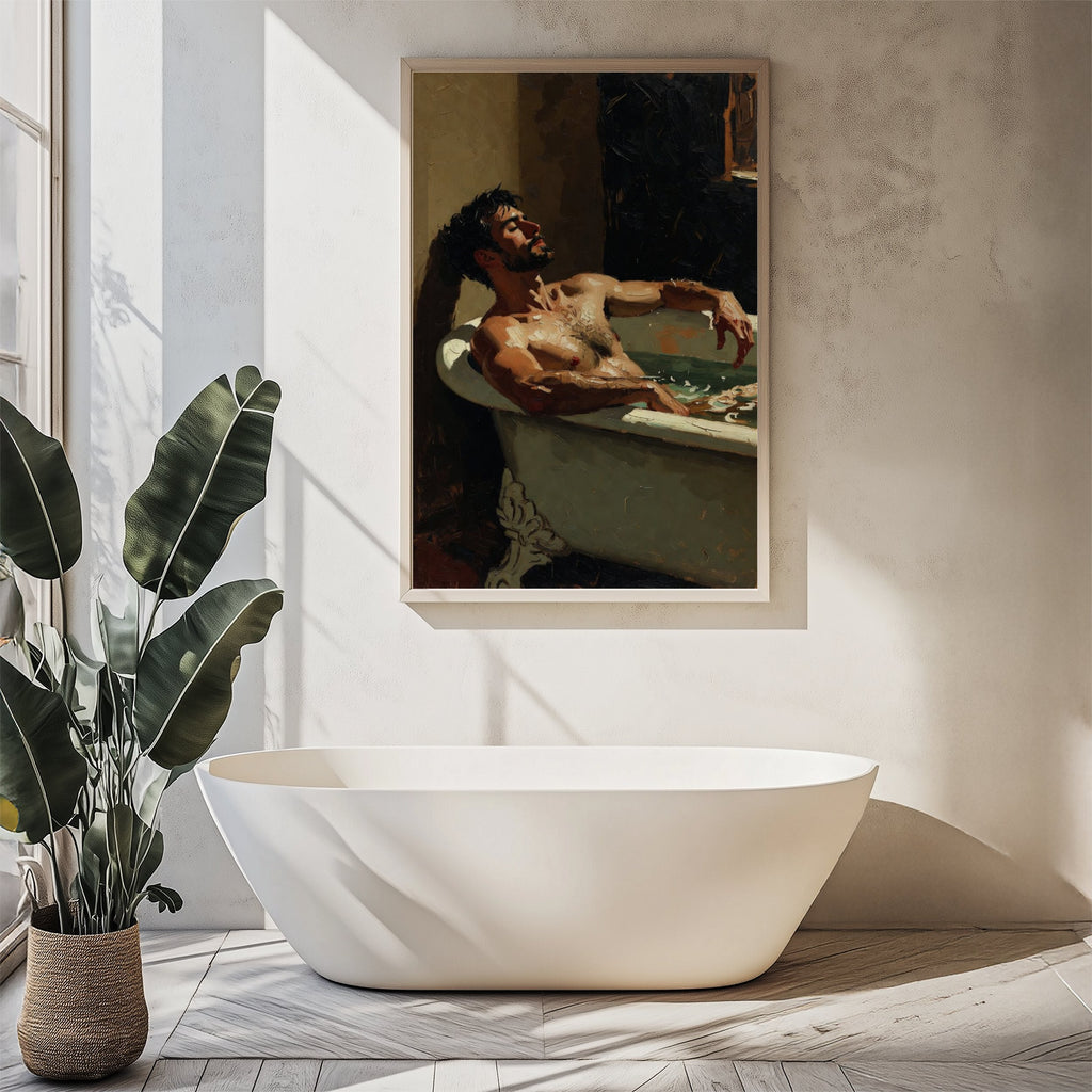 Man in the Bath — 18+ Men's Art Print