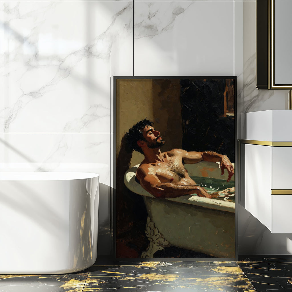 Man in the Bath — 18+ Men's Art Print