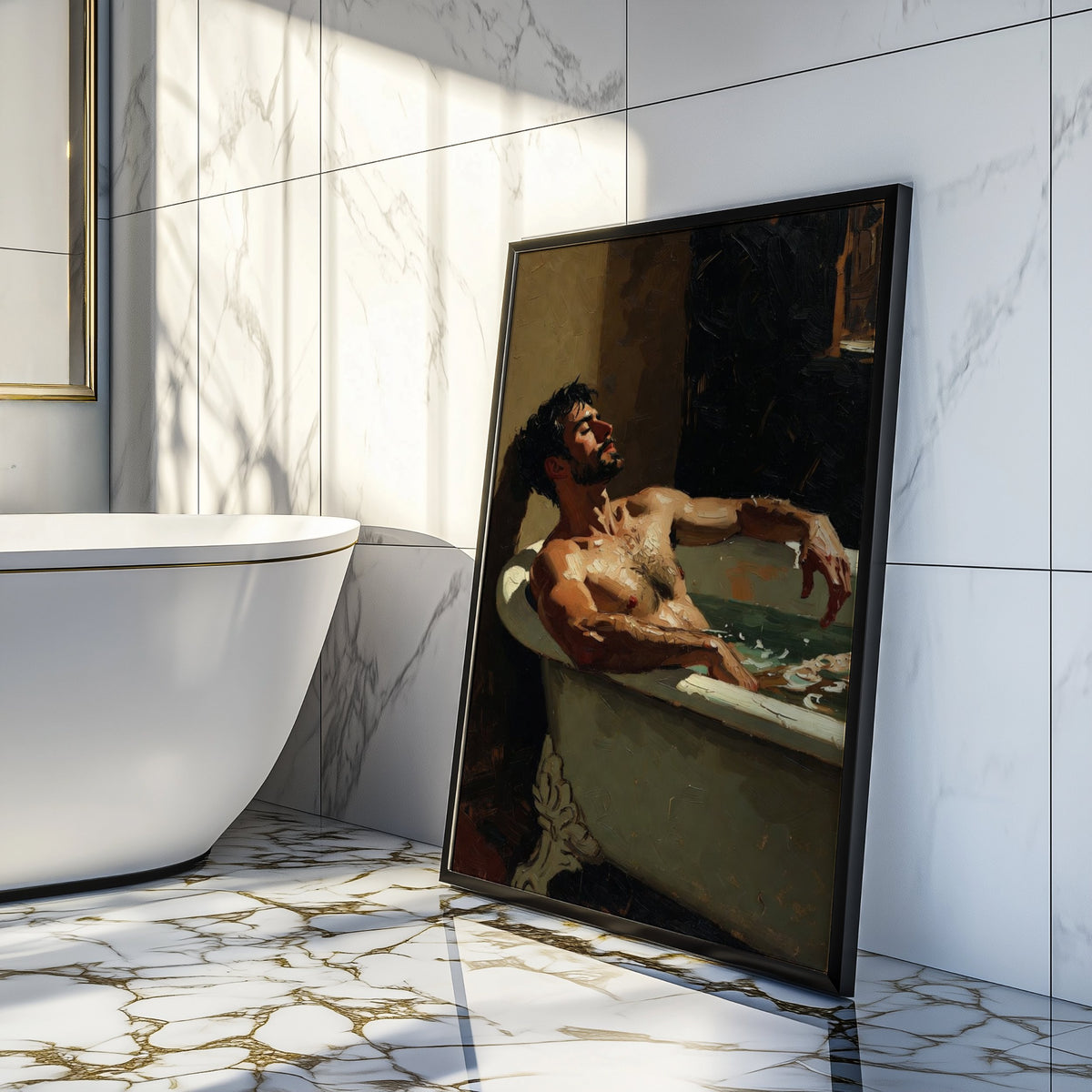 Man in the Bath, 18+ Men's Art Print wall art print from JMH Prints