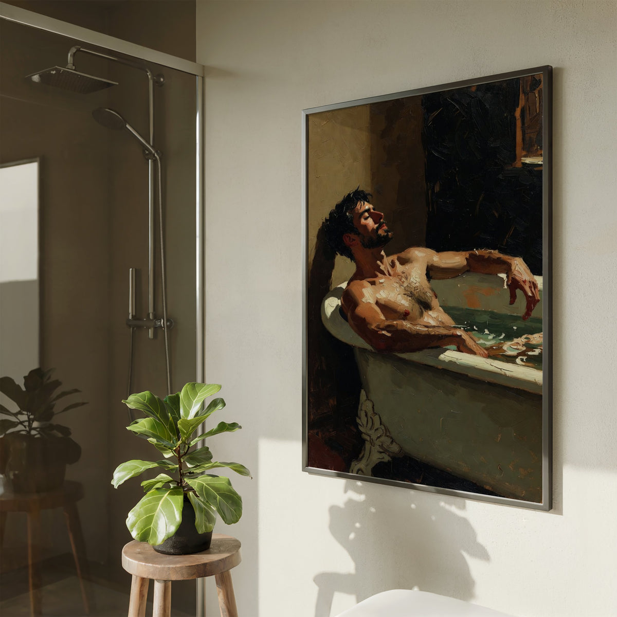Man in the Bath — 18+ Men's Art Print