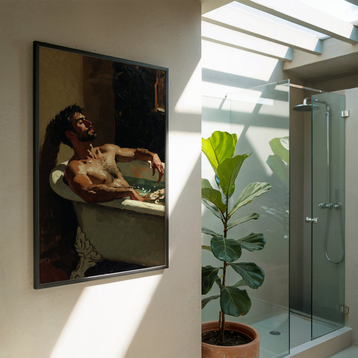 Man in the Bath — 18+ Men's Art Print