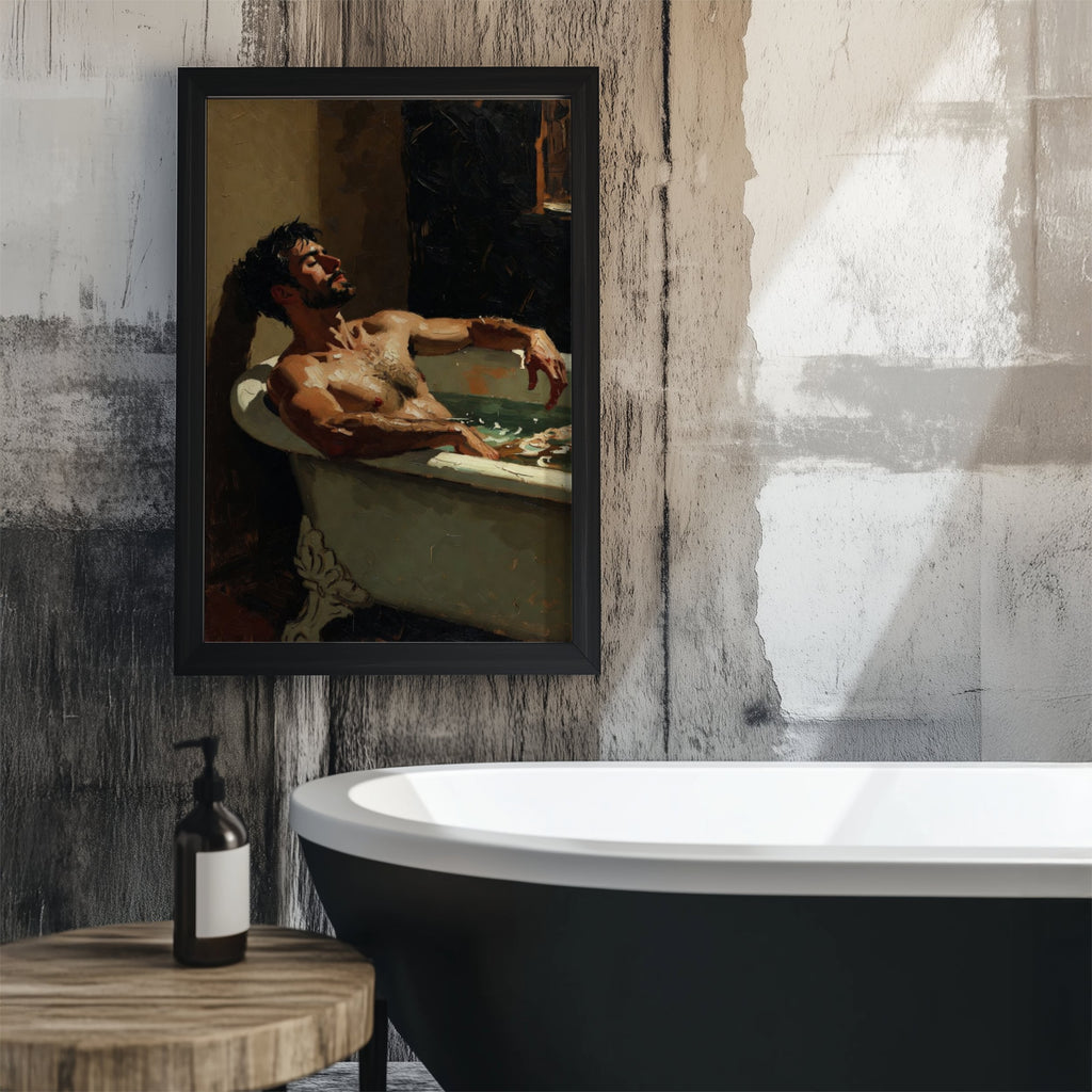 Man in the Bath — 18+ Men's Art Print