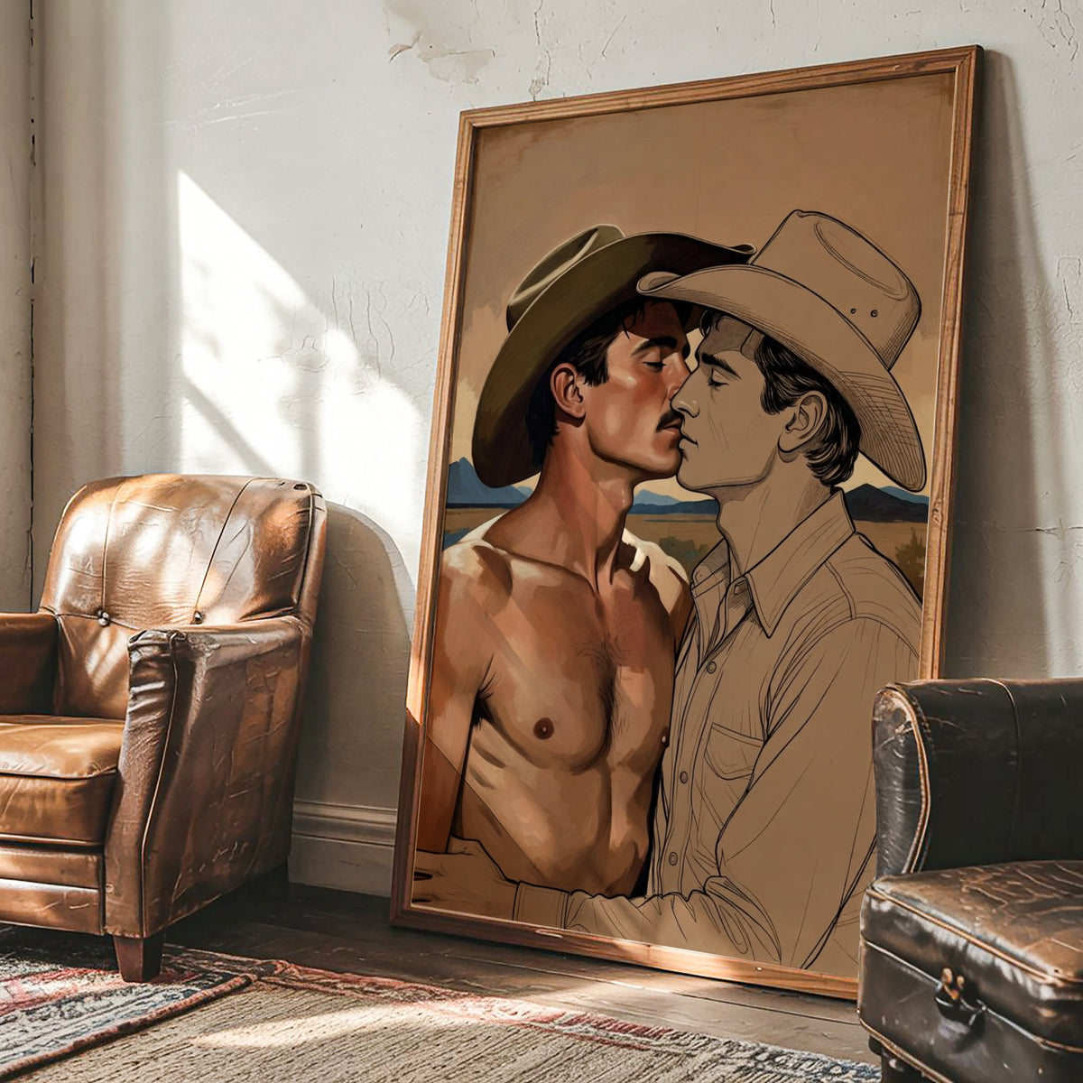 Cowboy Kiss — Queer Western Art Print