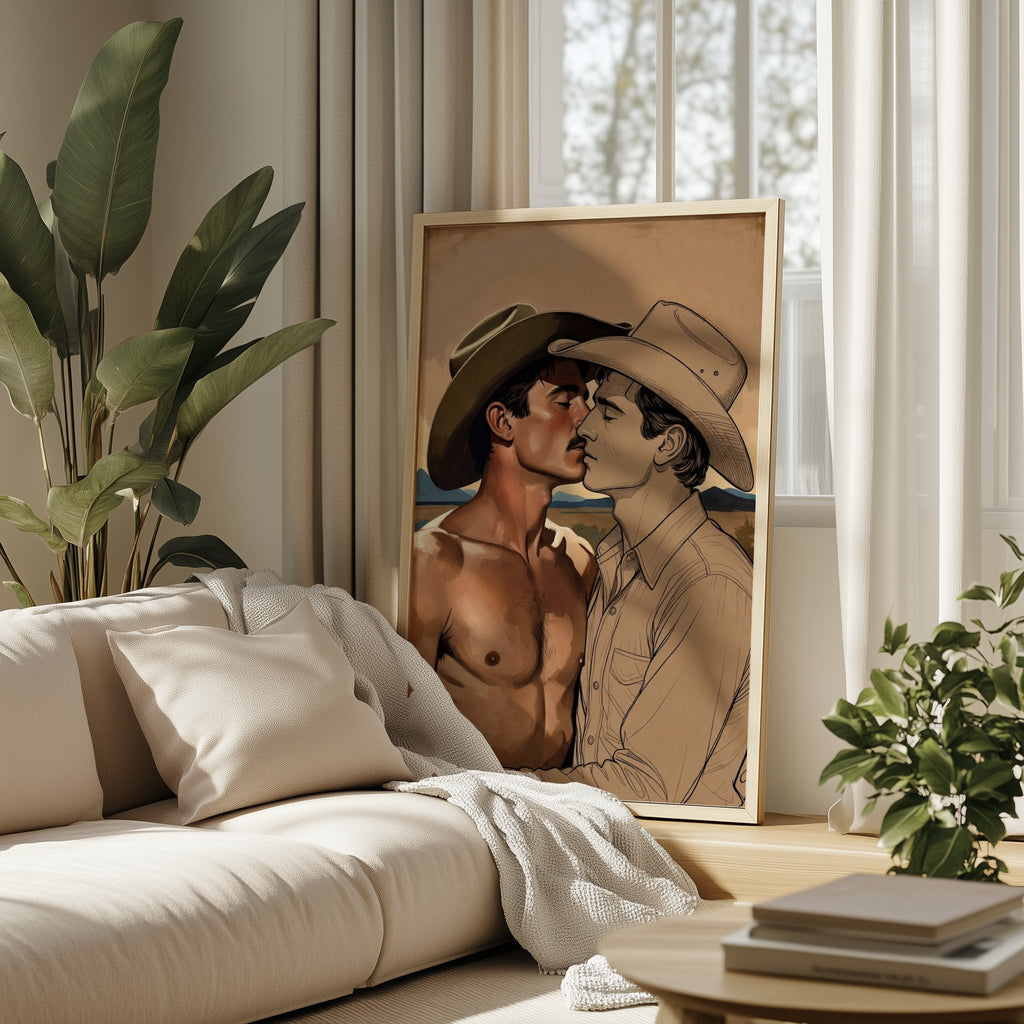 Cowboy Kiss — Queer Western Art Print