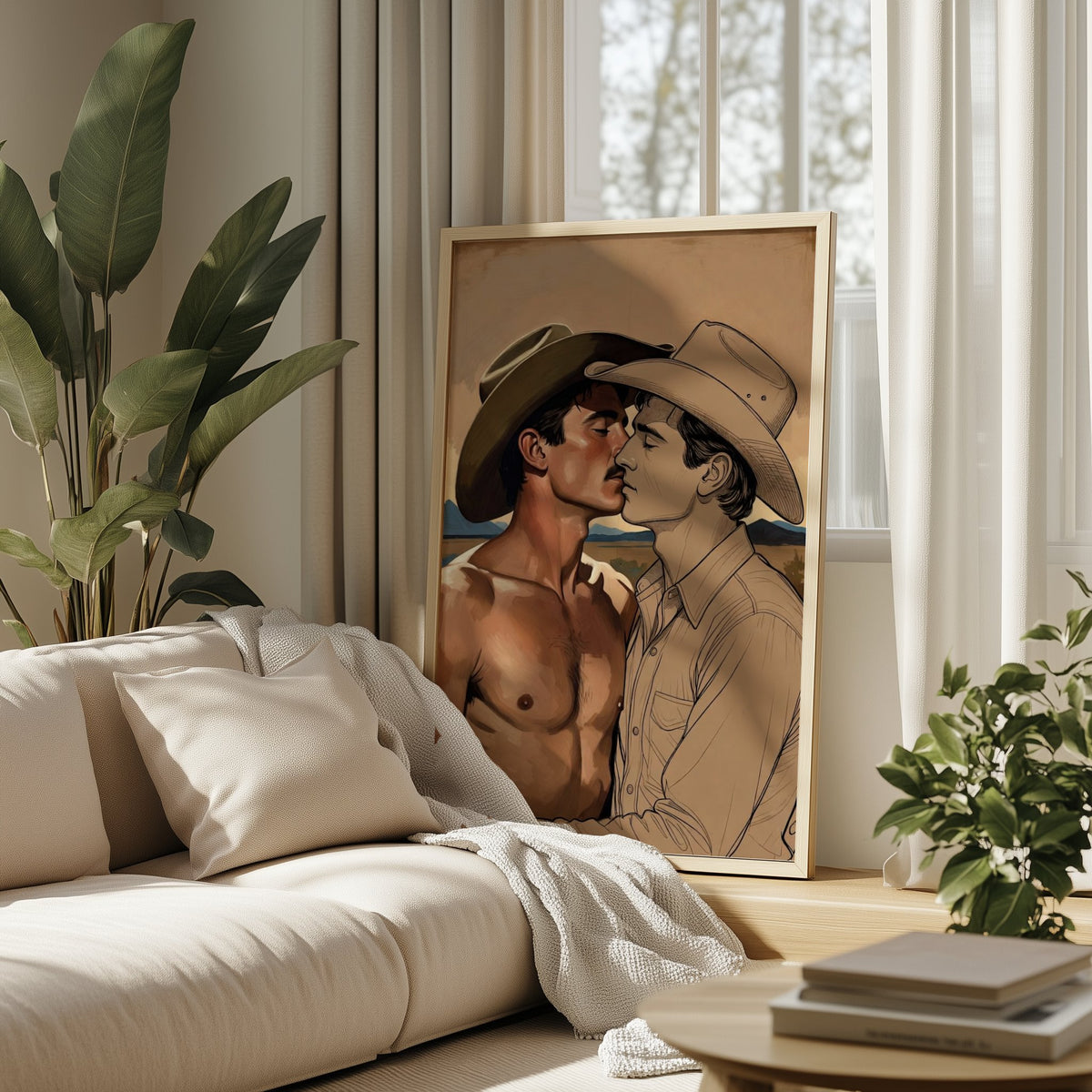 Cowboy Kiss — Queer Western Art Print