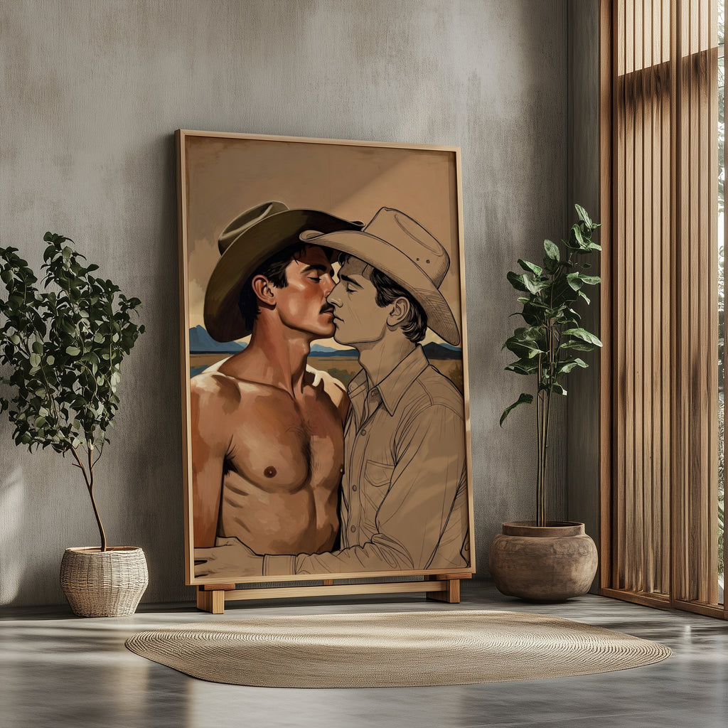 Cowboy Kiss — Queer Western Art Print