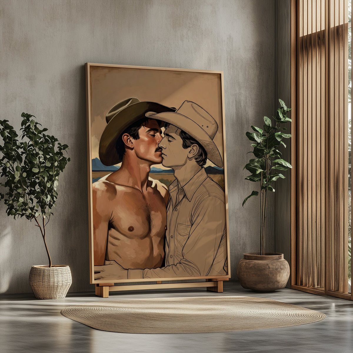 Cowboy Kiss — Queer Western Art Print