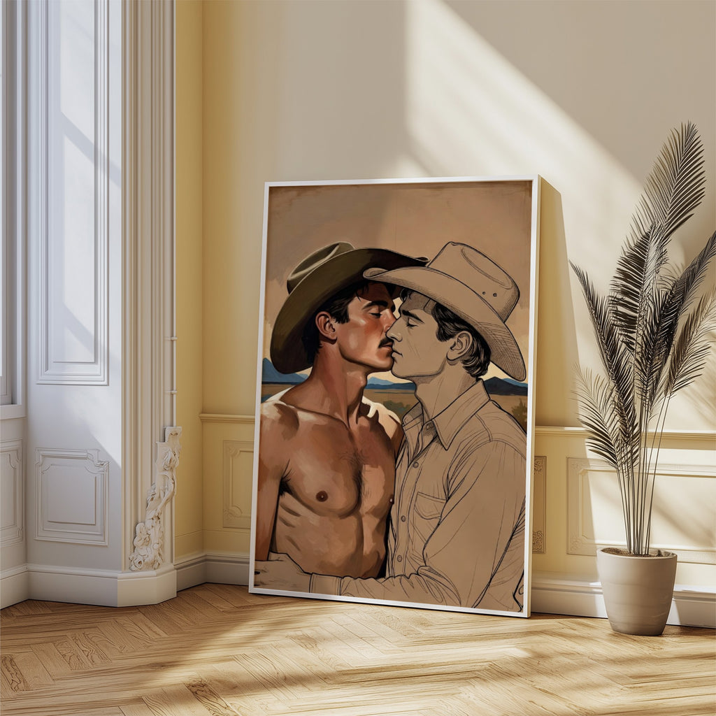 Cowboy Kiss — Queer Western Art Print