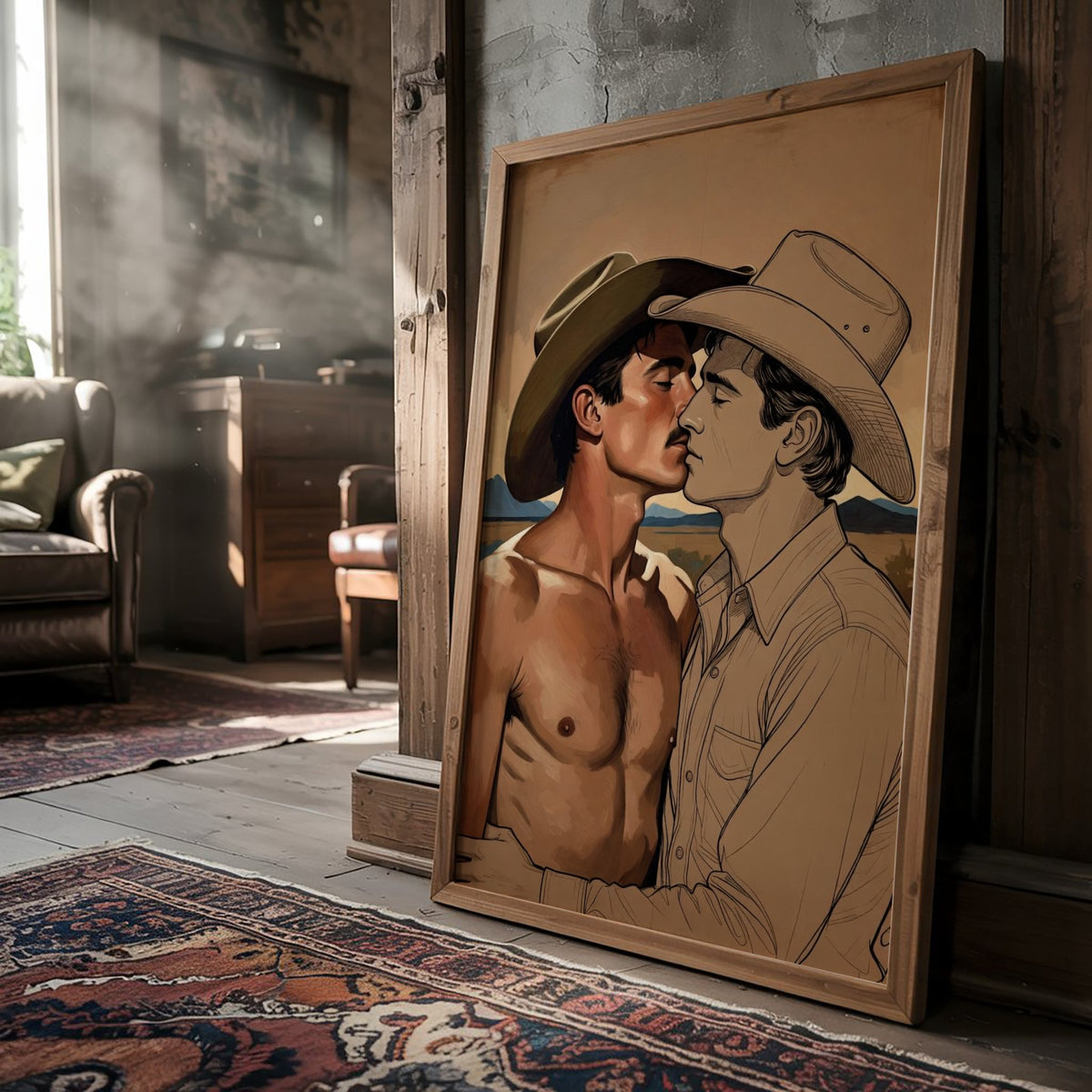 Cowboy Kiss — Queer Western Art Print