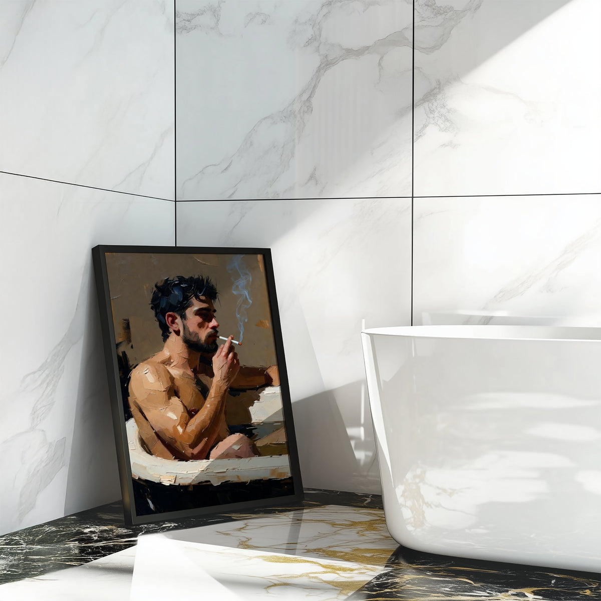 Man in the Bath — 18+ Men's Art Print