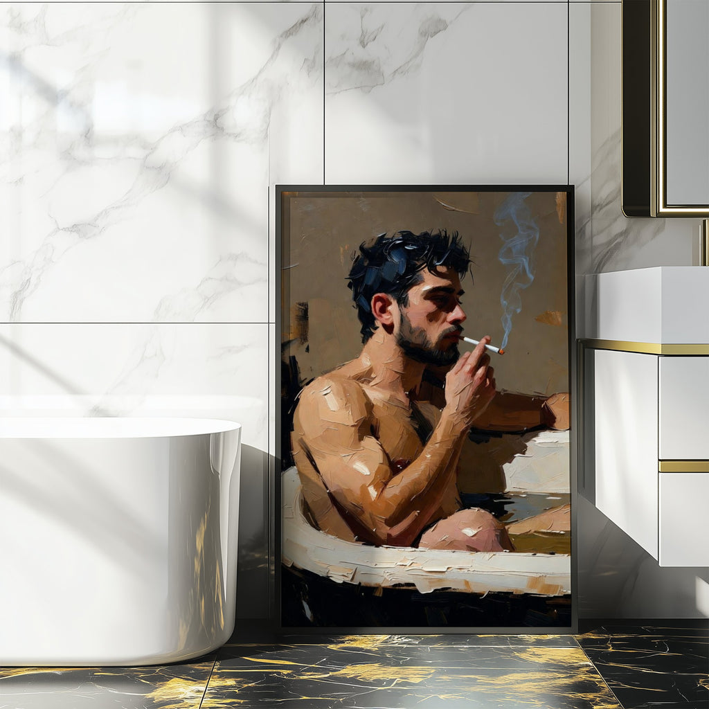 Man in the Bath, 18+ Men's Art Print wall art print from JMH Prints