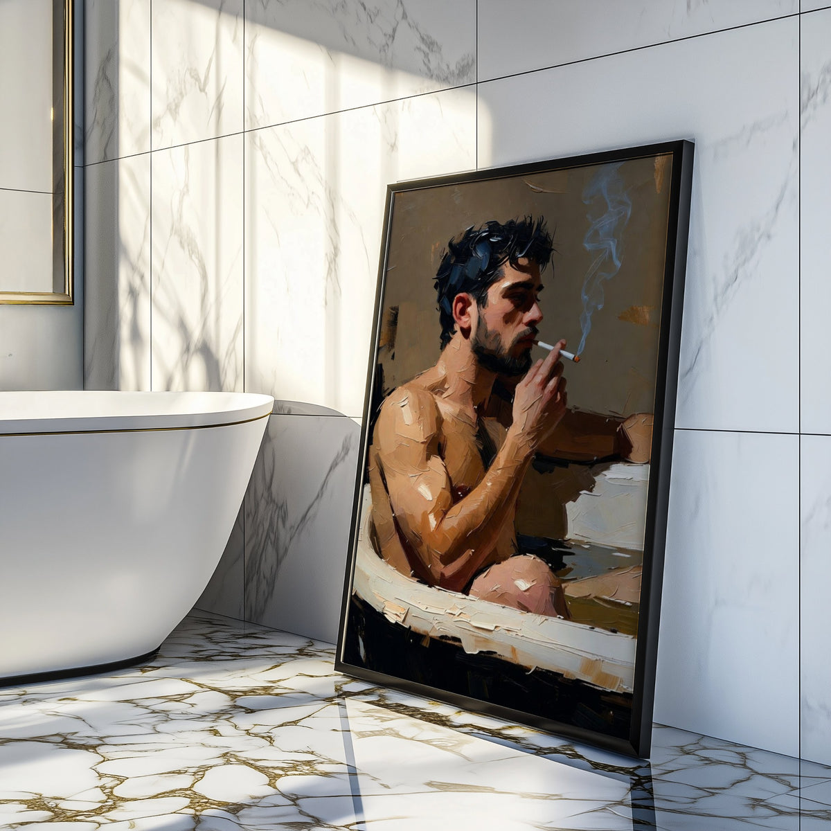 Man in the Bath — 18+ Men's Art Print
