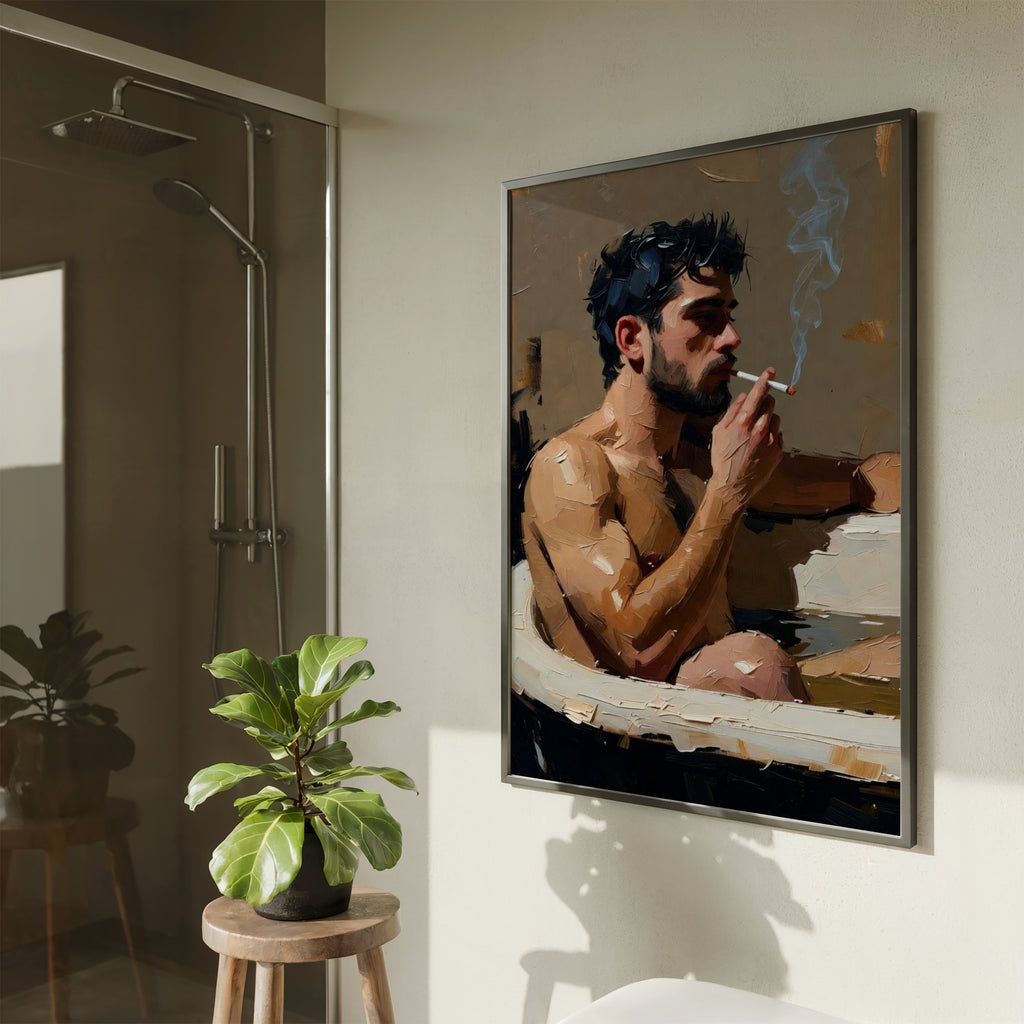 Man in the Bath — 18+ Men's Art Print