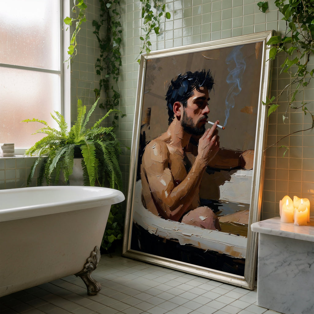 Man in the Bath — 18+ Men's Art Print