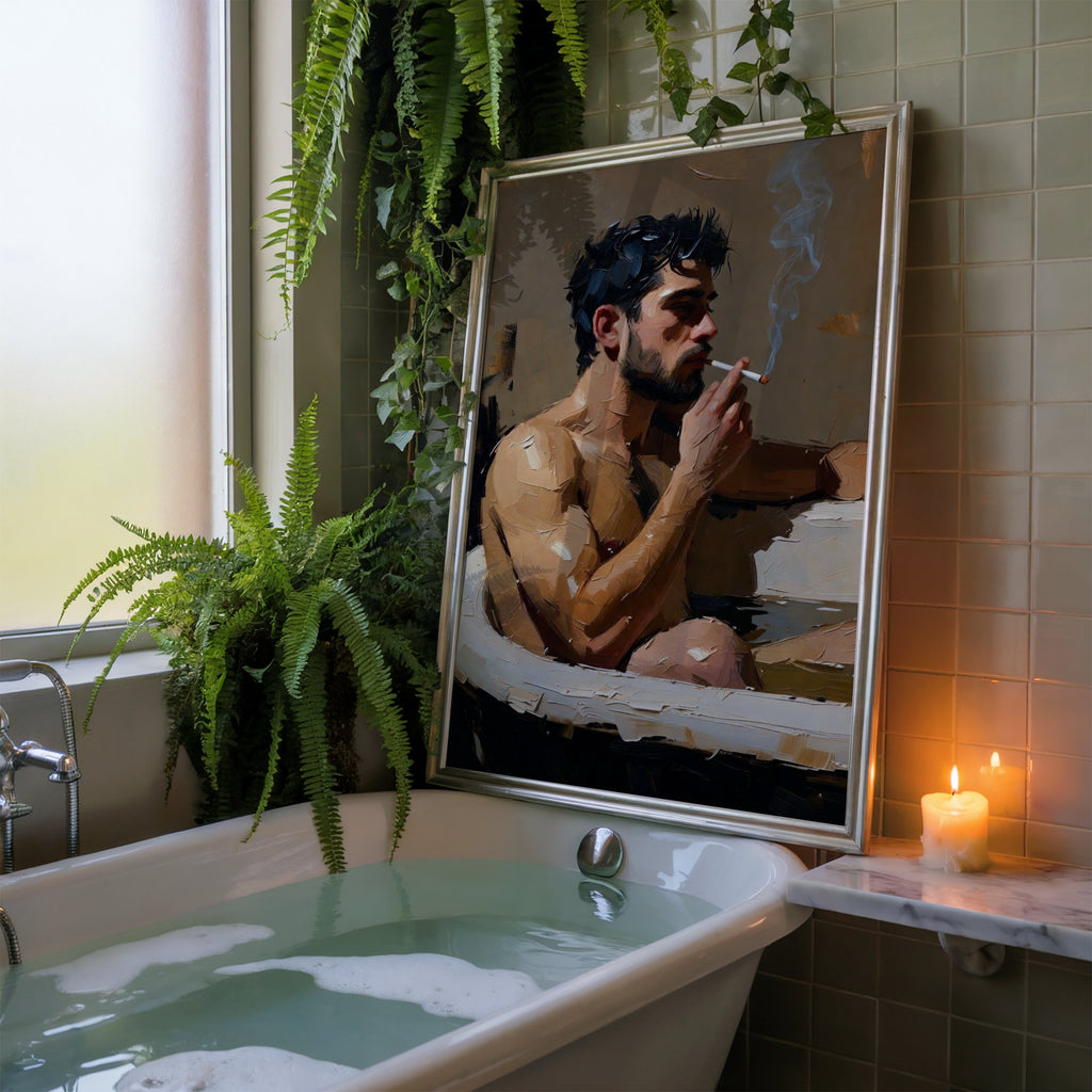 Man in the Bath — 18+ Men's Art Print