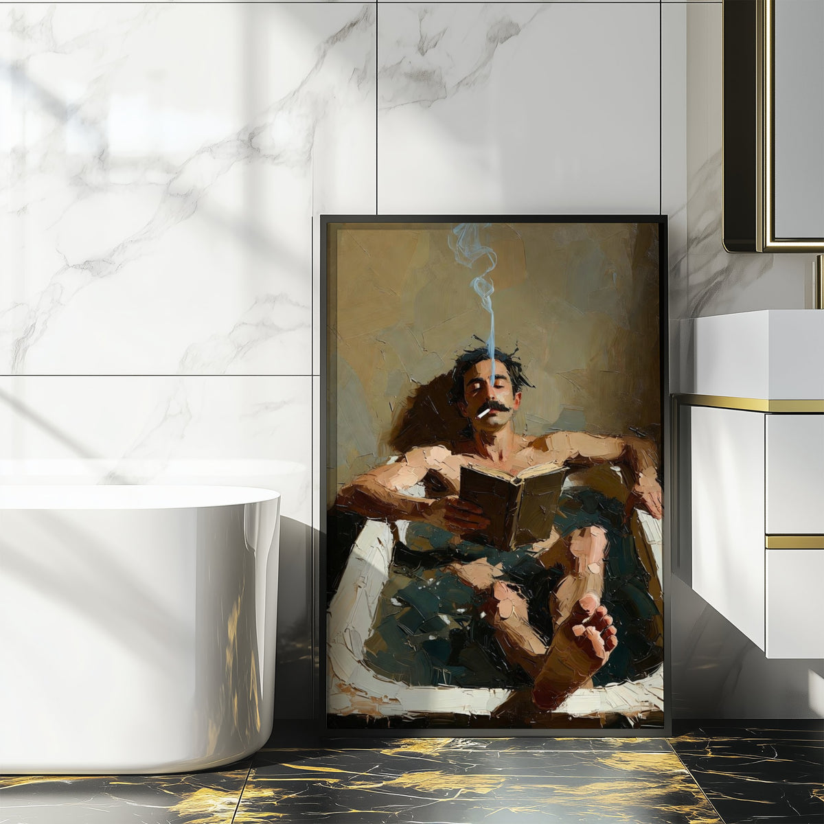 Man in the Bath — 18+ Men's Art Print