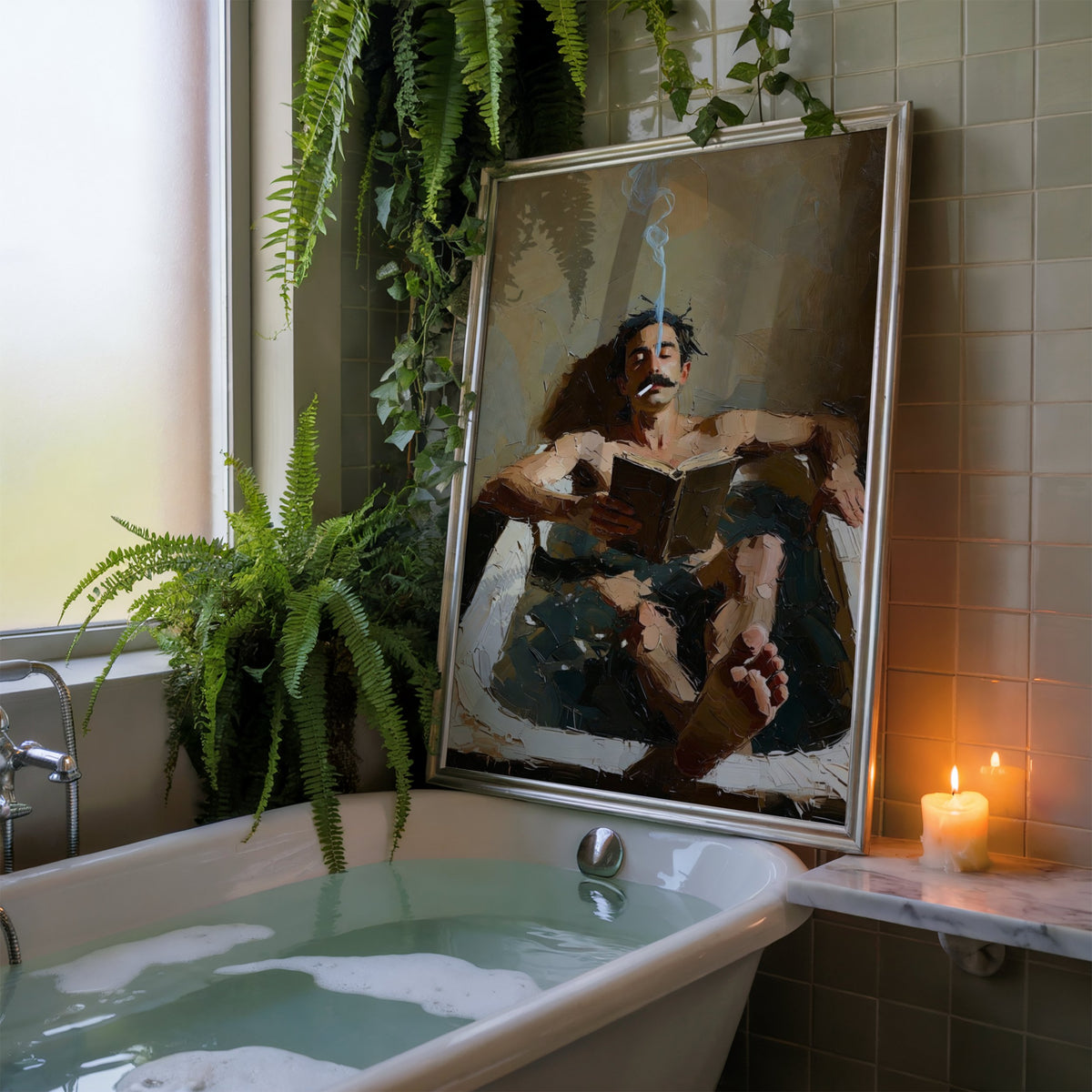 Man in the Bath — 18+ Men's Art Print