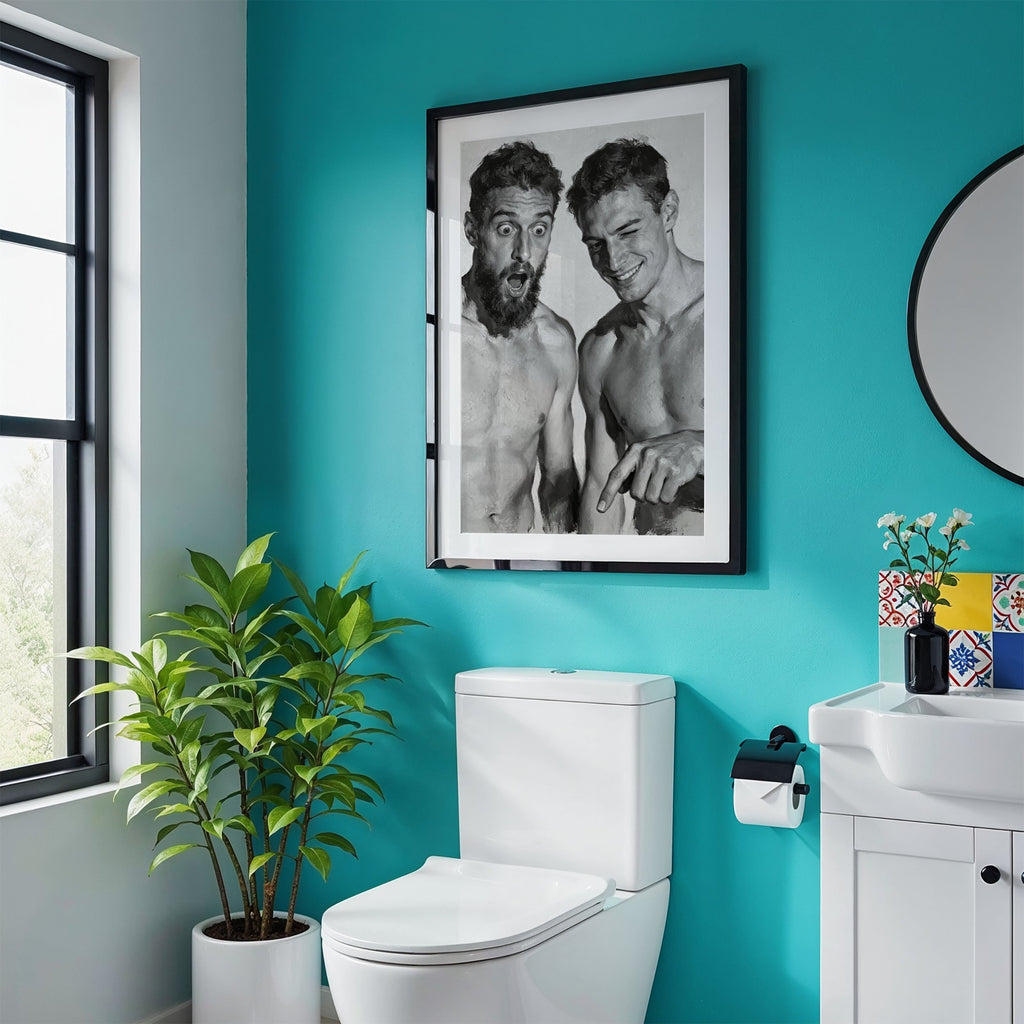 Above the Toilet, Queer Bathroom Art Print wall art print from JMH Prints